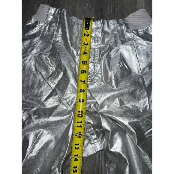 Free People Y2K Pockets Cargo Wide Mesmerize Me Preppy Pants Metallic M A004045 - Picture 11 of 12